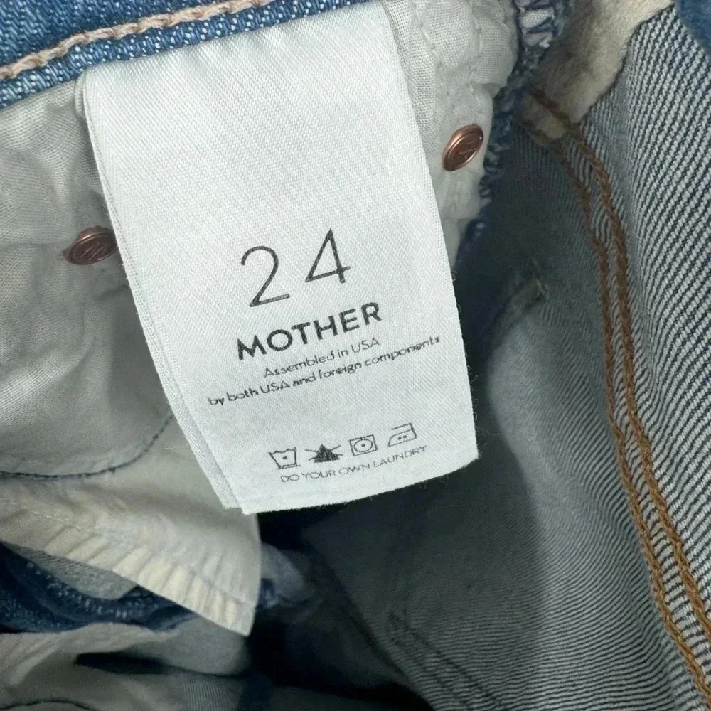 NEW MOTHER Insider Crop Step Fray in Shoot To Thrill jeans size 24 B2403 - Picture 5 of 6